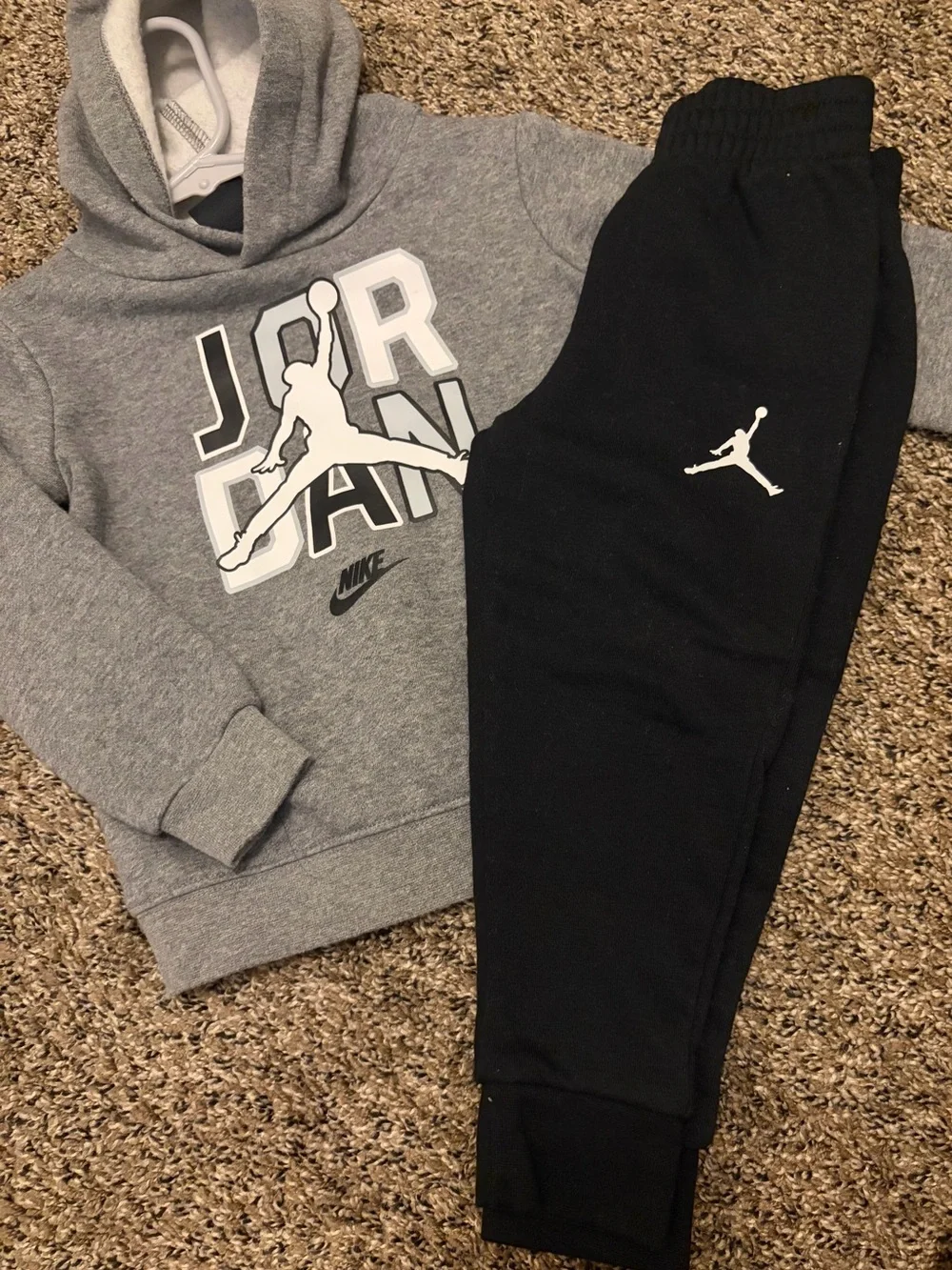 Nike Jordan Toddler Gray Hoodie & Black Jogger Set